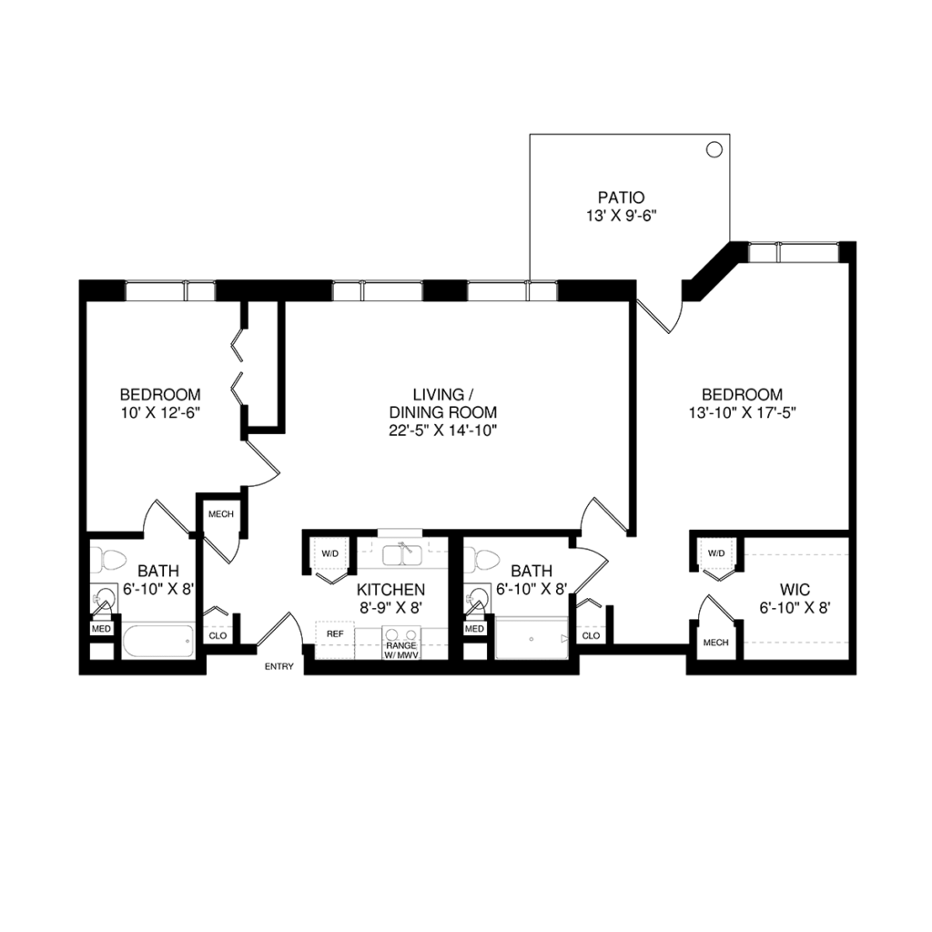 Deluxe two bedroom apartments at Brandon Oaks