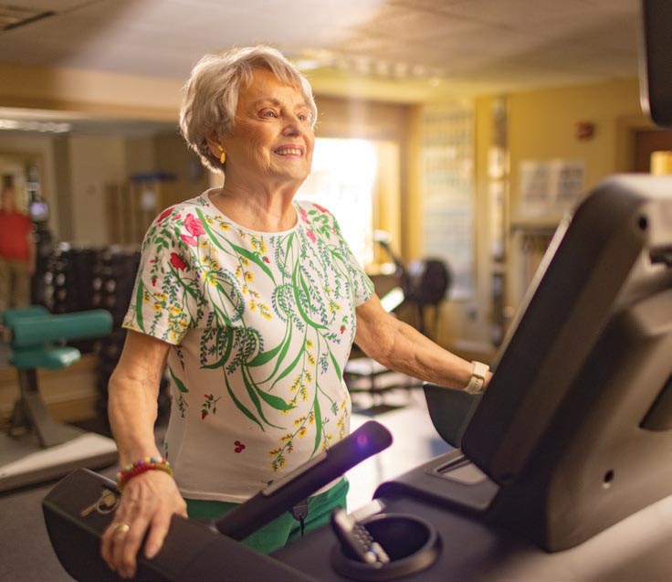 Woman exercising on a treadmill