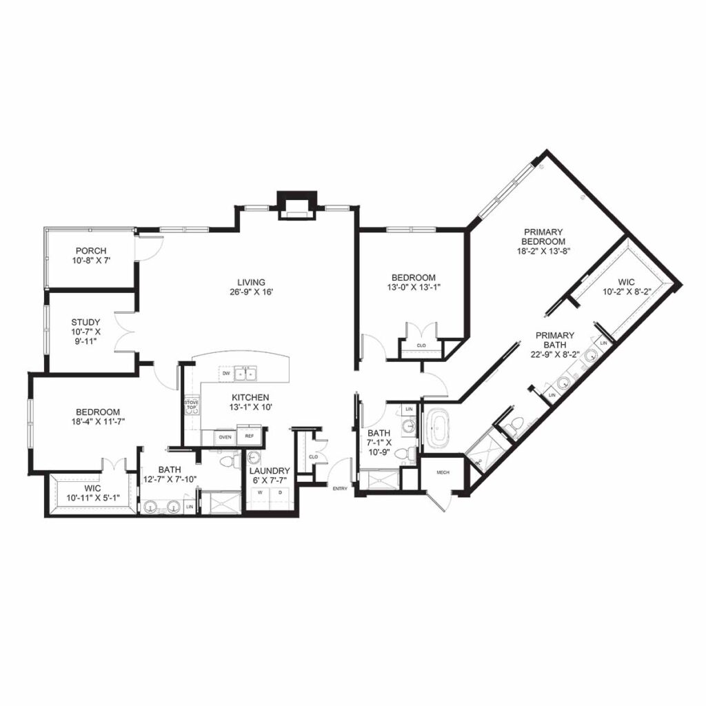 Deluxe Unit D floorplan Brandon Oaks